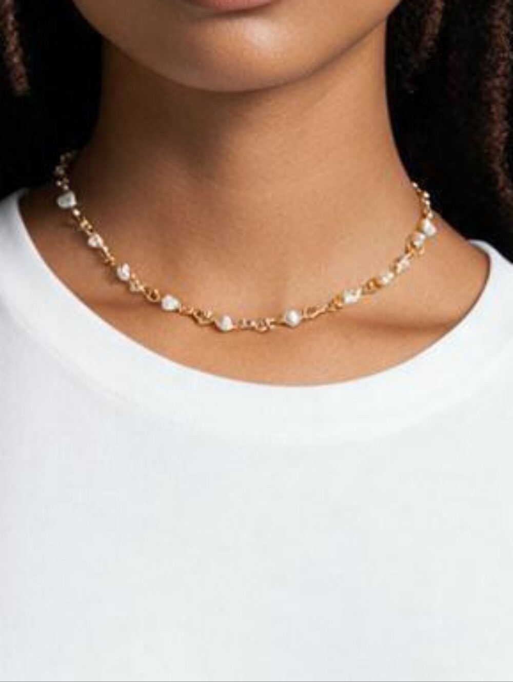Delicate Gold Pearl Pink Enchanted Choker Necklace Nonna Chic Coquette Soft Girl